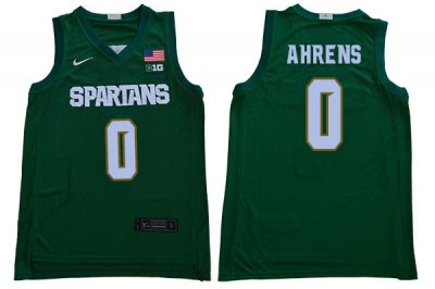 Men Kyle Ahrens Michigan State Spartans #0 Nike NCAA 2019-20 Green Authentic College Stitched Basketball Jersey MC50G61CI